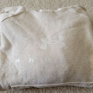 Womens Under Armour Cream Loose Fitting Logo Hoodie